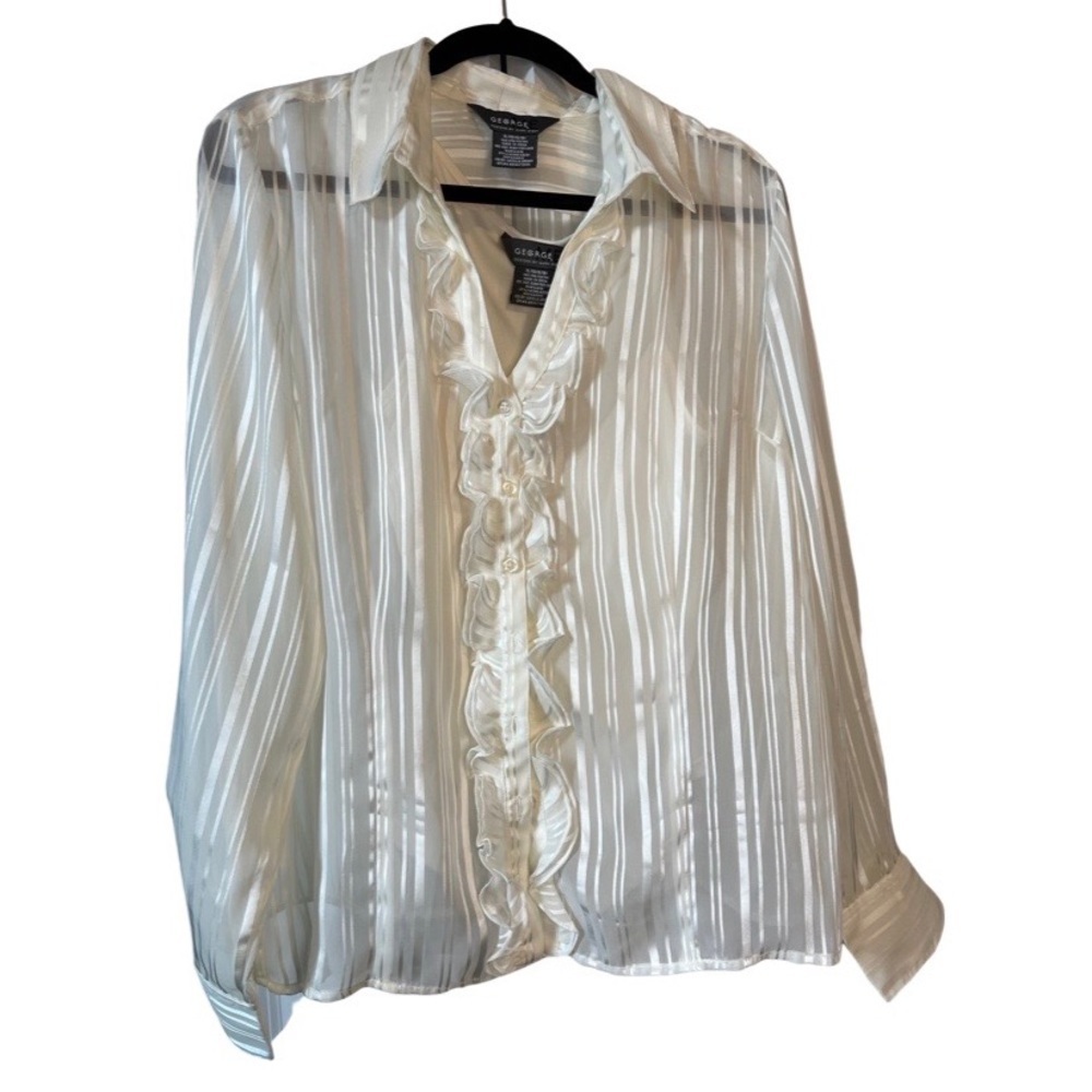 George ME Designs By Mark Eisen Long Sleeve Button Down Women’s Dress Shirt
